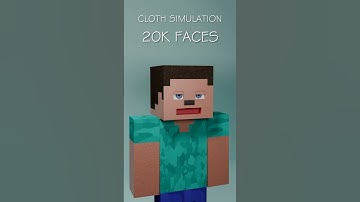 Testing Cloth Simulation on Minecraft Steve in Blender #minecraft #satisfying #blender #funny