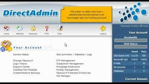 Domein toevoegen in DirectAdmin