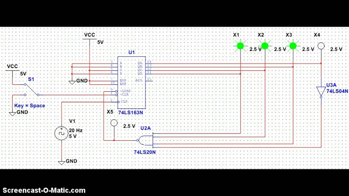 Multisim 74ls163 4 to 14 counter