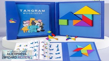 Wooden Jigsaw Magnetic Tangram Puzzle Book Educational Toys For Children Baby Kid Review