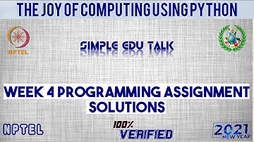Nptel The Joy Of Computing Using Python Week 4 All Programming Assignment Solution With Link Of Code