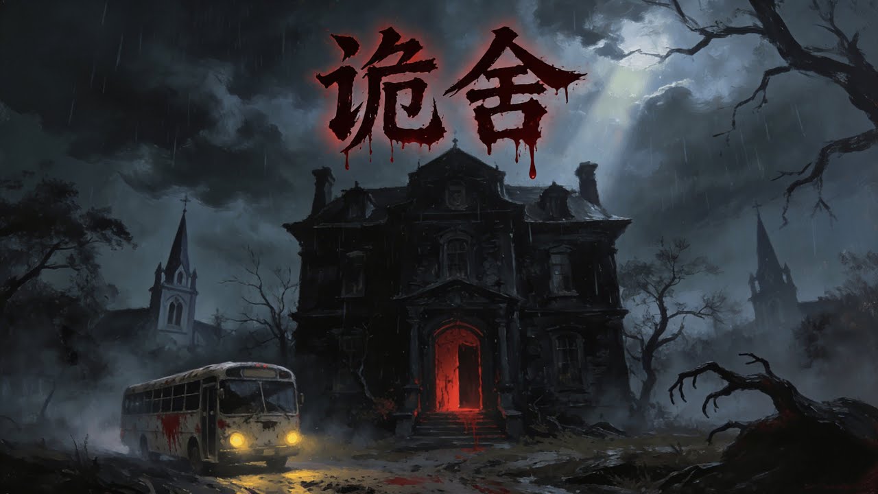 💥壹口氣看完【詭舍】💥【最新大合集】無司機大巴載著被詛咒者駛入黑色詭舍，血色門後藏著恐怖任務。寧秋水九死壹生，竟發現詭舍的真相遠非詛咒那麽簡單……