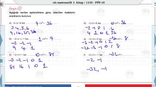 Matematik 1 - 1. Dereceden Bir Bilinmeyenli Eşitsizlikler 2