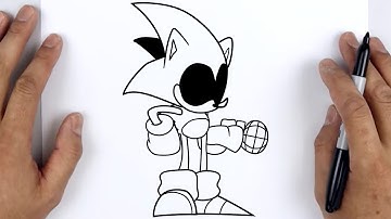 HOW TO DRAW PIRACY SONIC | Friday Night Funkin (FNF) - Easy Step By Step Tutorial For Beginners