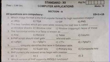 12th standard/computer application/other district Model Question paper/3rd revision/for exam 2021