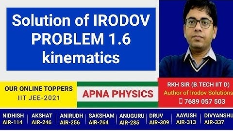 Solution of IRODOV PROBLEM 1.6 kinematics by RKH SIR