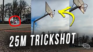 Guy Runs Then Pulls a Trick Shot From a Skatepark at 25M Behind the Basket