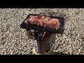 【お腹が減る動画】庭でサーロインステーキを焼いてみた！その２