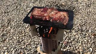 【お腹が減る動画】庭でサーロインステーキを焼いてみた！その２