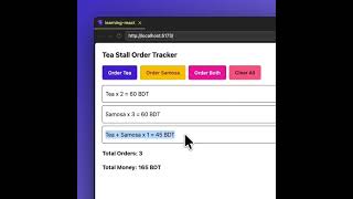 Learning React the fun way! Tea Stall Order Tracker