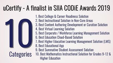 uCertify Named SIIA CODiE 2019 Finalist in Record 10 Categories