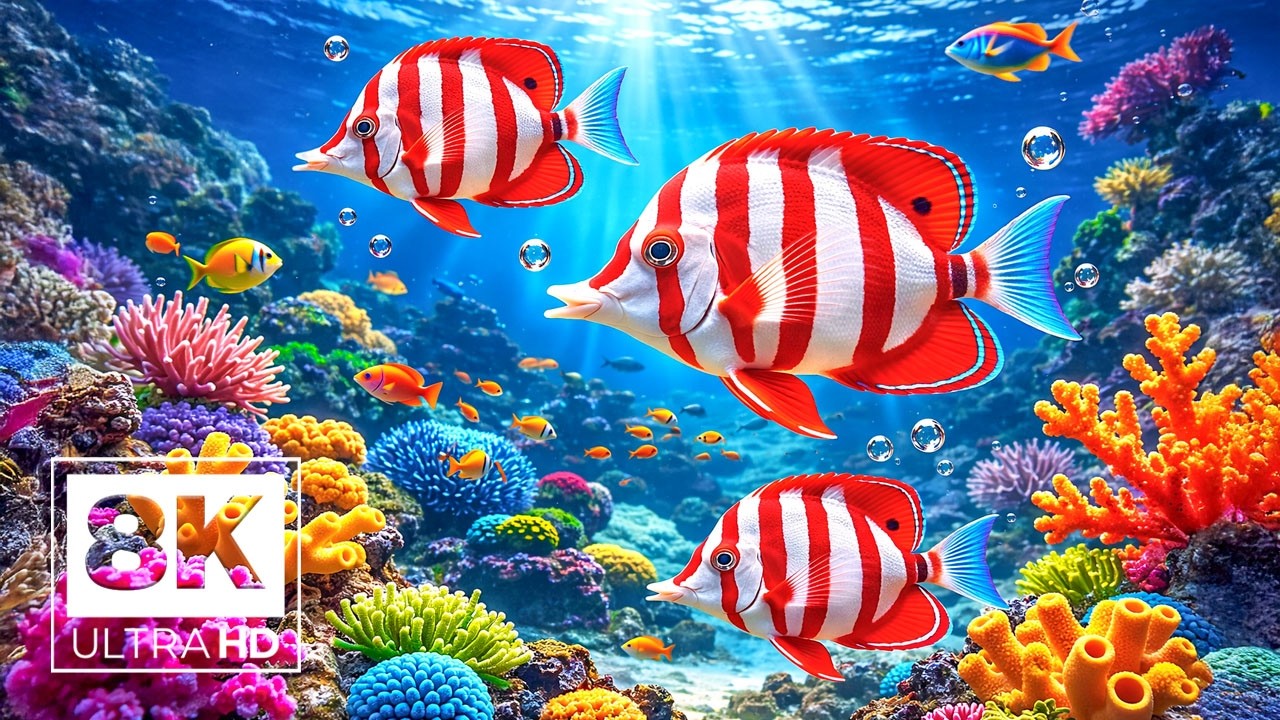 The Ocean Wonders 8K 🐠 Beautiful Sea Animals - Stress Relief & Relaxation Music