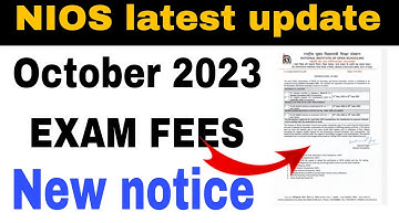 nios latest news today | NIOS latest update | nios october exam fees last date 2023