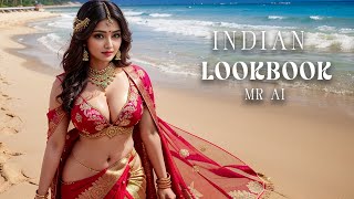 [4K] Ai Art Indian Lookbook Girl Al Art Video - Sandy Beach