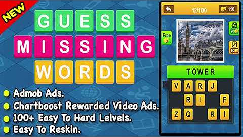 Guess Missing Word + Best Android Word Trivia Puzzle Game | Codecanyon Scripts and Snippets