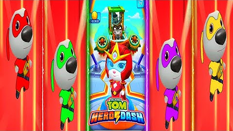 Talking Tom Hero Dash - Super Hero Angela Saving Hero Hank 4 colour Classic Running - Gameplay