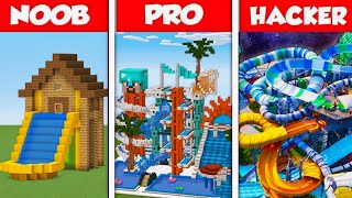 Minecraft NOOB vs PRO vs HACKER: WATERPARK CHALLENGE in Minecraft