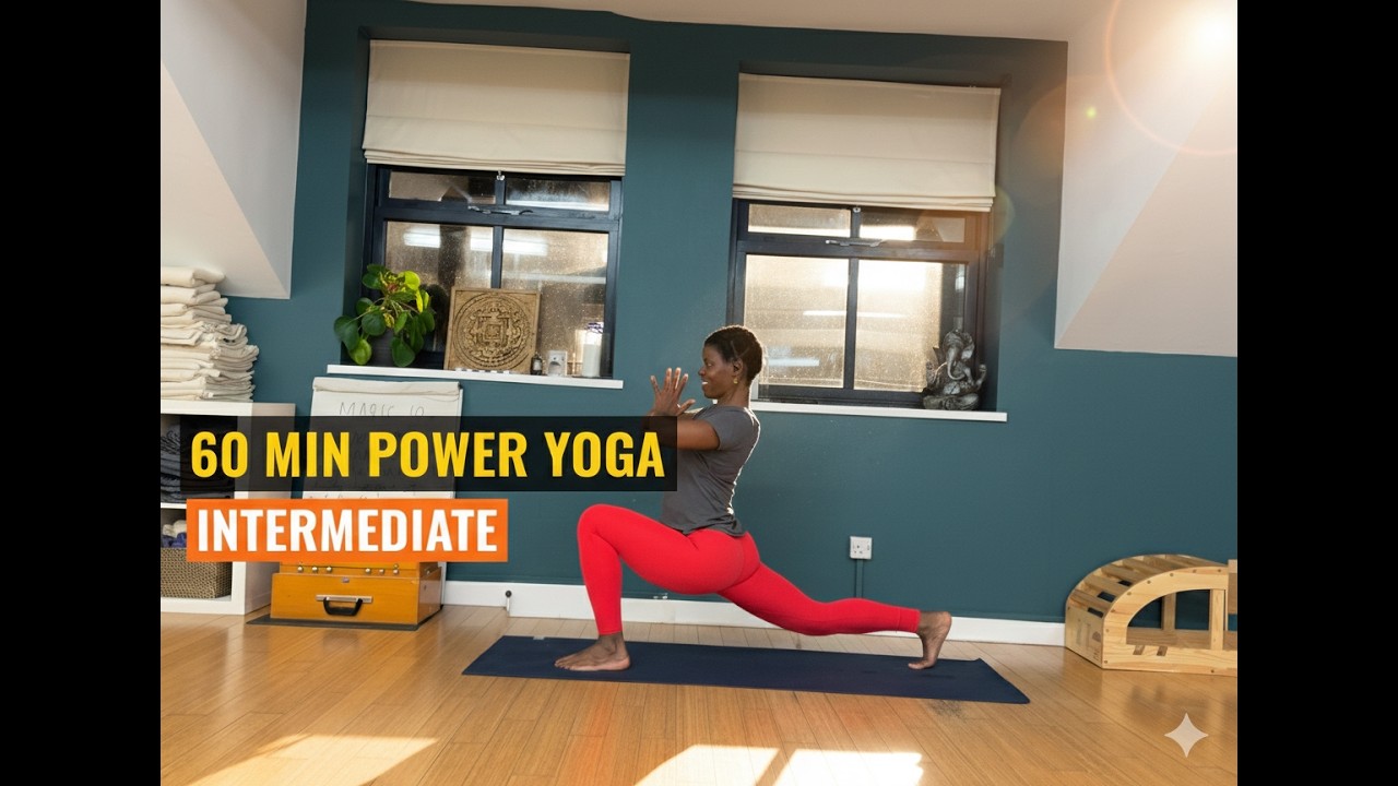 60 Minute Intermediate Power Yoga Class | Full Power Flow