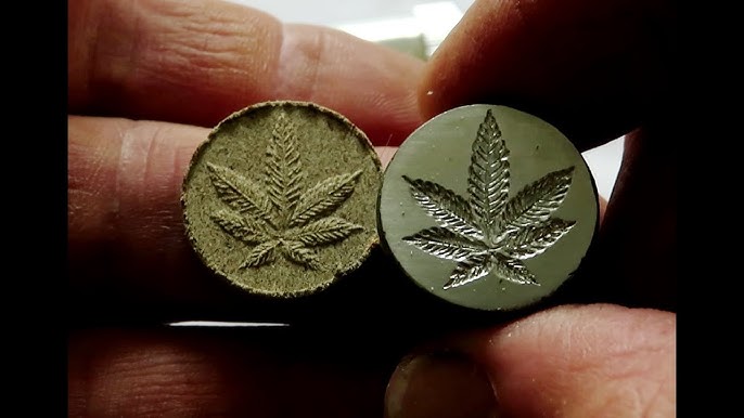 How to Making a Kief Hash Puck with a Cannabis Leaf Stamp in a