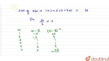 Find the mean, variance and standard deviation for first six odd natural numbers.  | CLASS 11 | ...