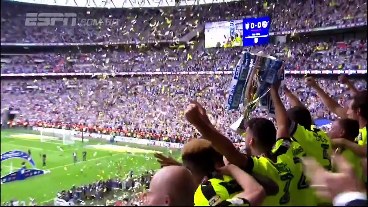 Huddersfield Town gain promotion to the premier league, fan cam - YouTube