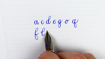 Practicing flex cursive effectively with a fountain pen: groups of letters - Handwriting practice