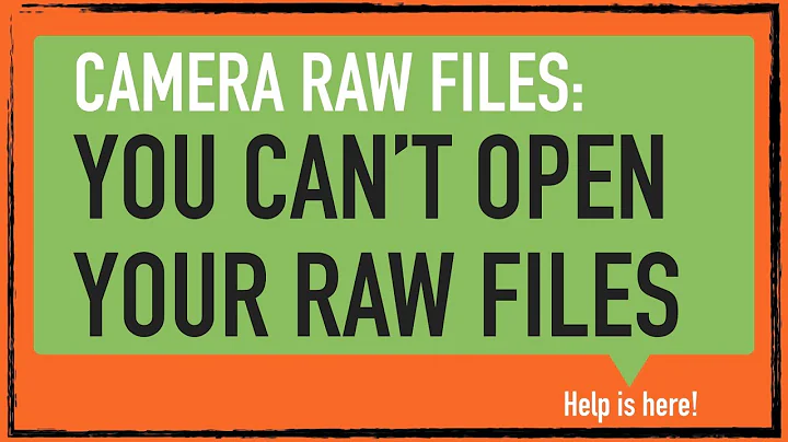 Your problem: You can't open your camera raw files...