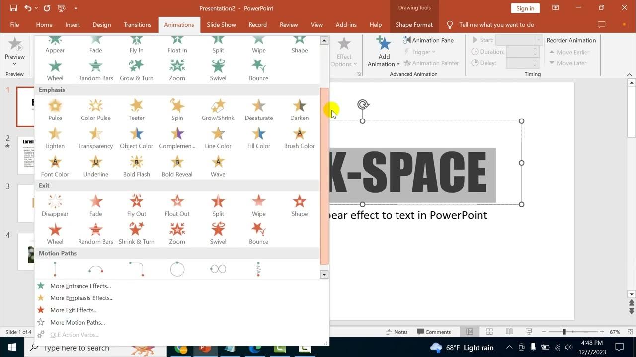 How to add disappear effect to text in PowerPoint YouTube