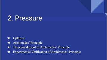 15. Class 10 - Science || Unit 2: Pressure - Part 5 || Upthrust & Archimedes