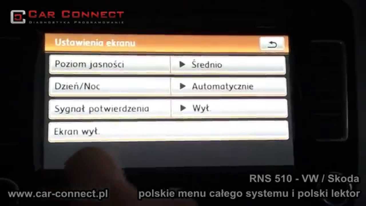 Volkswagen Skoda Rns 510 Polskie Menu I Polski Lektor - Youtube