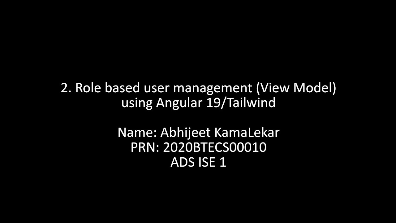 Role Based User Management - YouTube