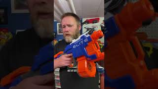 This blaster almost put me off Nerf. Cheap, 10 minute Nerf Hyperfire mod to make it actually good.