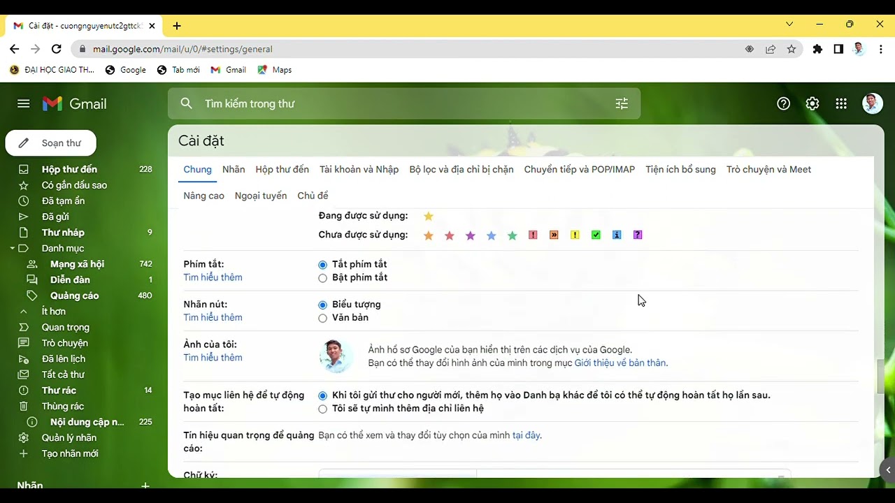 Hướng dẫn tạo chữ ký cho Gmail - youtube