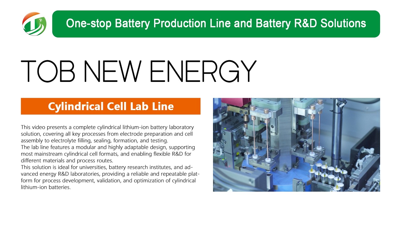 Cylindrical Cell Laboratory Line Solution from TOB New Energy