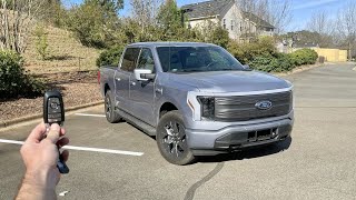 2023 Ford F150 Lightning Lariat: Start Up, Test Drive, Walkaround, POV and Review