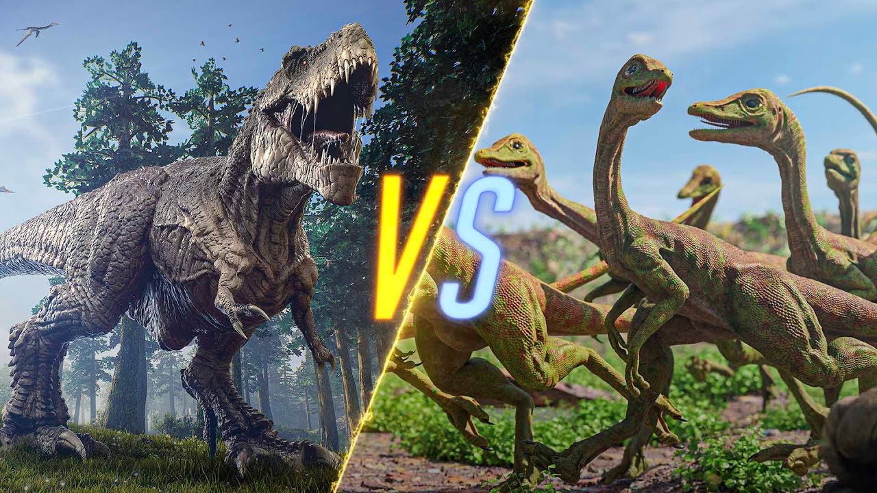 T-Rex VS 100 Raptors 