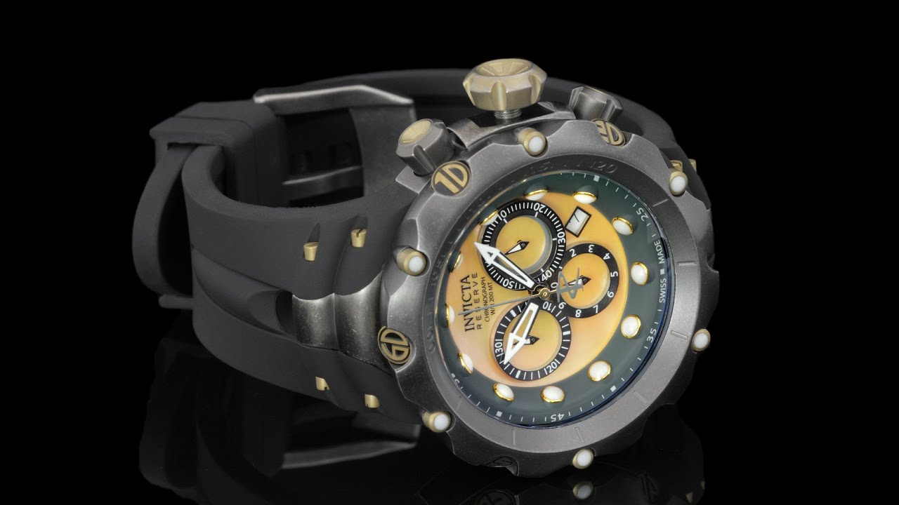 Invicta 18451 52mm Reserve Venom Gen II Stone Polished Quartz Chronograph Strap Watch renato raquetes