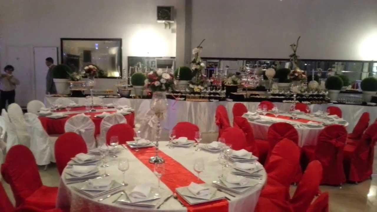 decoration de salle de mariage rouge et blanc
