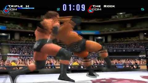 The Rock vs Triple H (HHH) Smackdown! Just Bring it PS2 4K