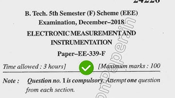 2018 Mdu BTech EE 5th Sem Electronics Measurement & Intrumentation Question Paper