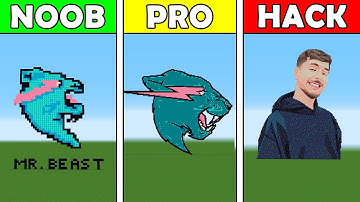 Pixel Art (NOOB vs PRO vs HACKER) Mr Beast in Minecraft