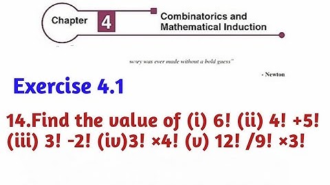 Class 11 Chapter 4 Combinatorics and Mathematical Induction Exercise 4.1 14 th Sum