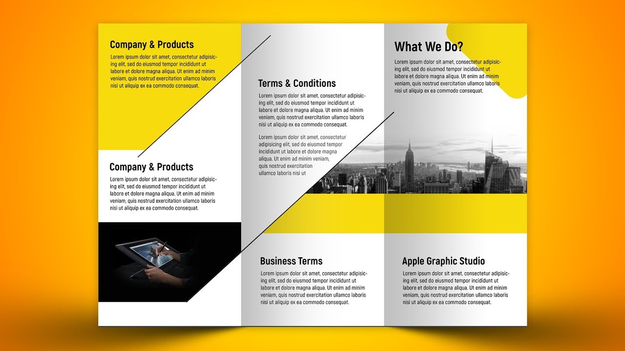 Make A Business Tri Fold Brochure In Photoshop CC YouTube