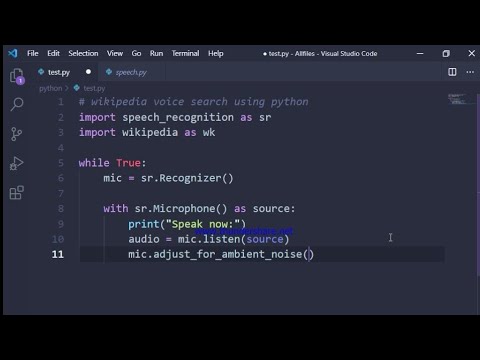 Библиотека wikipedia python. Speech recognition Python.