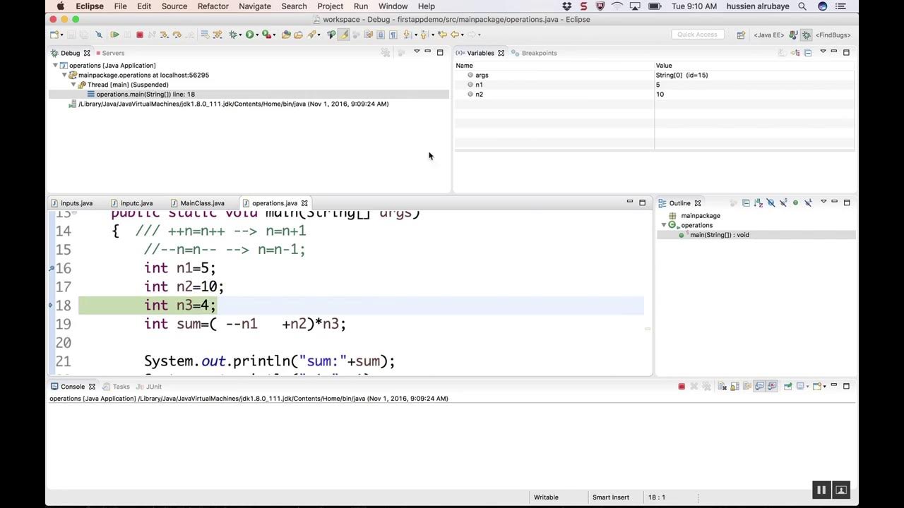 JAVA - Debug your Code step by step with Eclipse - YouTube