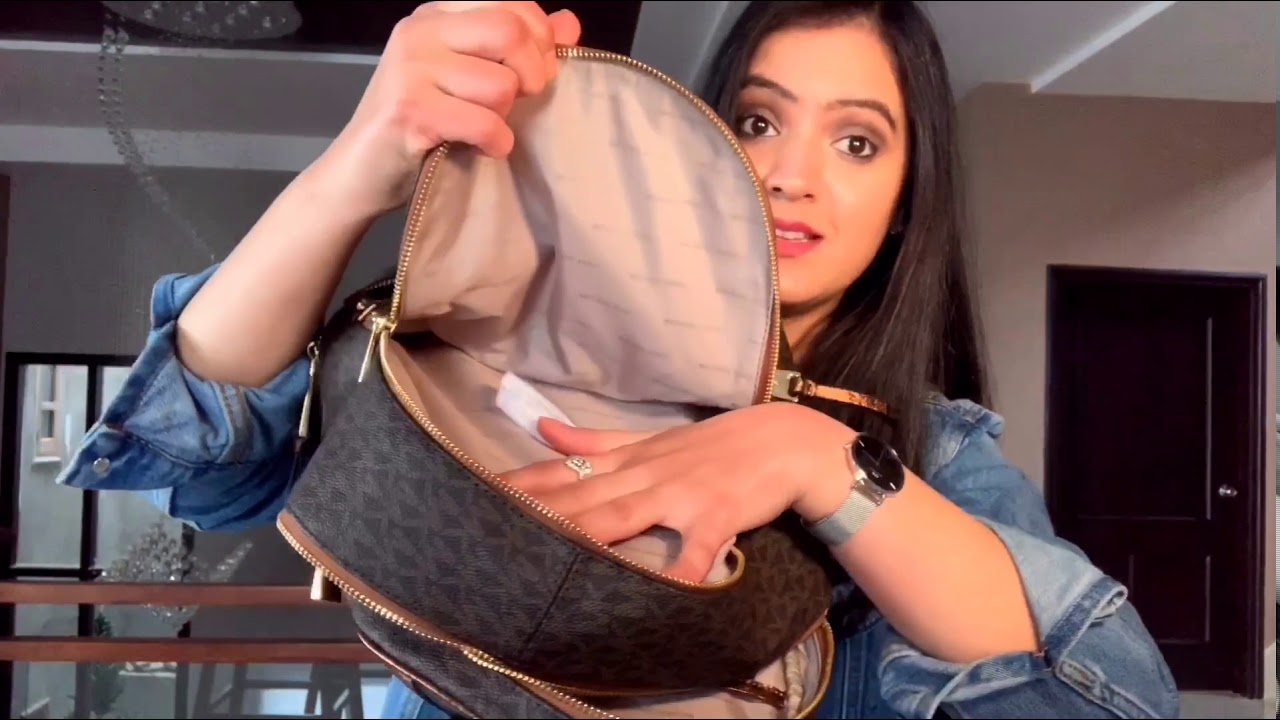 Michael Kors Rhea Medium Logo Backpack Unboxing & Review |Hindi -