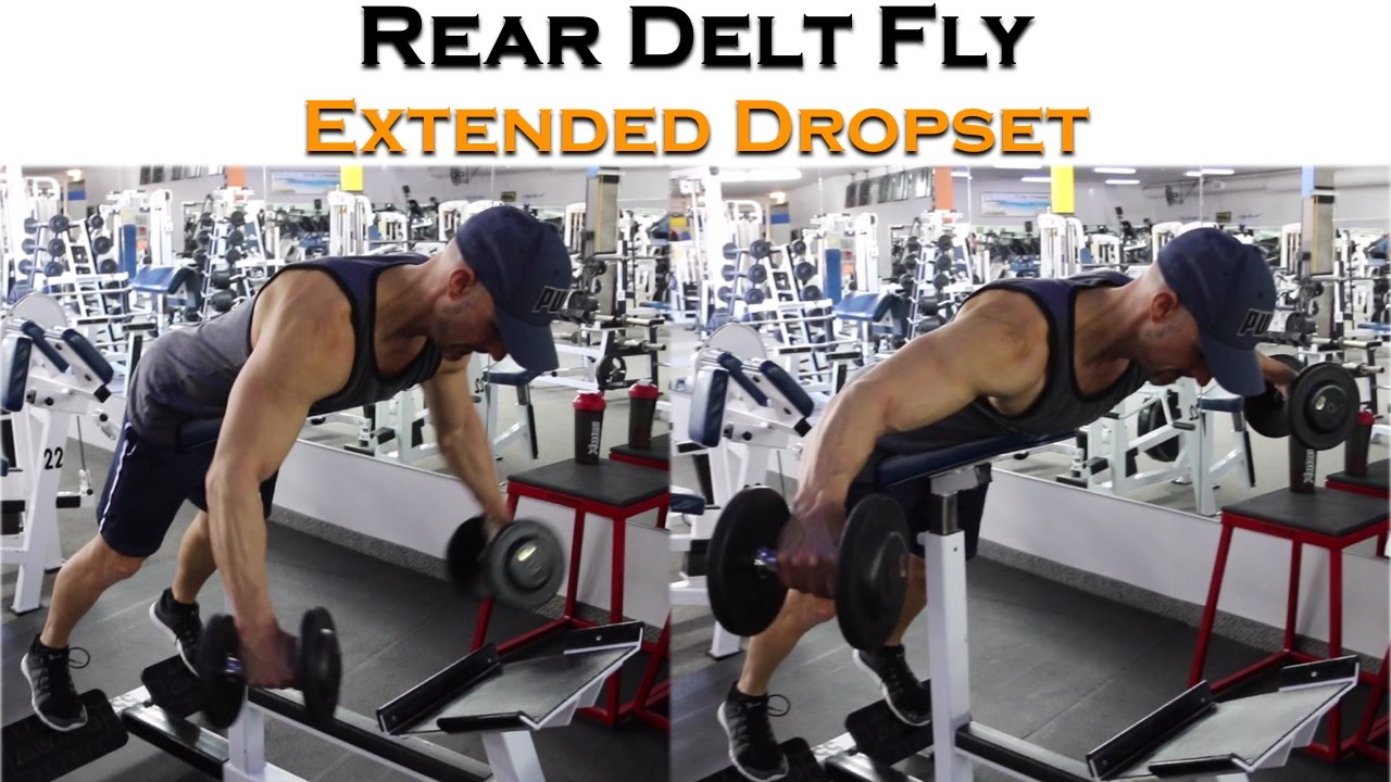 bodybuilding competition over 40 Rear Delt Fly Extended Dropset - Give It Your All