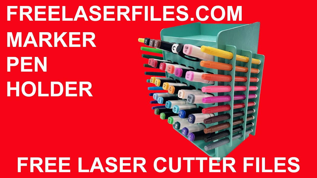 Laser Cut Sharpie Holder SVG File Free Download 
