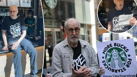 'Succession' actor James Cromwell glues himself to Starbucks counter in animal rights protest