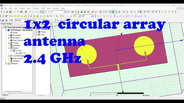 1x2 circular patch array antenna for 2.4GHz using ansys HFSS electronics desktop